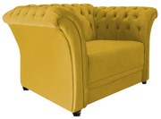 Poltrona Decorativa Chesterfield Sofia Suede Amarelo - ADJ Decor