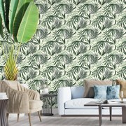 Papel de Parede Floral Folhas Verde 0.52m x 3.00m