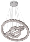 Pendente Led Aluminio Cristal Cinza Cromo 59w 3000k Alianca