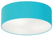 Plafon Cilíndrico Md-3006 Cúpula em Tecido 60x15cm Azul Turquesa - Bivolt