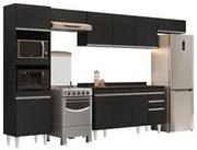 Armário de Cozinha Modulada 5 Peças CP14 Balcão com Tampo Preto - Lumi