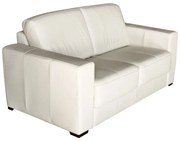 Sofá 2 Lugares Sala de Estar 155cm Estocolmo Couro Off White G03 - Gran Belo