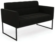 Sofá Namoradeira Elisa Suede Base Metálica Industrial Preto - D'Rossi - Preto