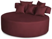 Sofá Chaise Eva Redondo 02 Lugares Suede Bordô