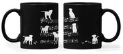 Caneca Cachorro Musical Dog Lover Preta com Alça Preta