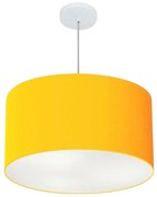 Lustre Pendente Cilíndrico Md-4101 Cúpula em Tecido 60x30cm Laranja - Bivolt