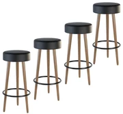 Kit 04 Banquetas Industrial Dani Corano Preto - D'Rossi