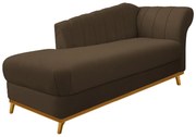 Recamier Vanessa 140cm Lado Esquerdo Suede Marrom - ADJ Decor