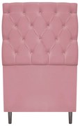 Cabeceira Estofada Liverpool 90 cm Solteiro Suede Rosa Bebê - ADJ Decor