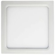 Luminária De Sobrepor Quadrado 12W 3000K Led Bivolt 17X17X3Cm Plafon |... (Branco)