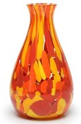 Vasinho 66 Multicor Amarelo, Laranja e Coral Murano Cristais Cadoro