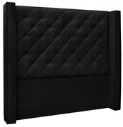 Cabeceira Decorativa King Size 2,19M Loewe Suede Preto G63 - Gran Belo