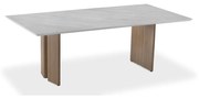 Mesa de Jantar Tessye Retangular Tampo com Vidro Pintado Base Laminado Melamínico