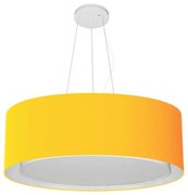 Lustre Pendente Cilíndrico Duplo Md-4125 Cúpula em Tecido 60x25cm Laranja - Bivolt