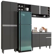 Cozinha Modulada Completa 230cm Com Balcão e Armário Aéreo Vanessa Cin