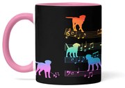 Caneca Cachorro Musical Arco Iris Dog Lover Rosa