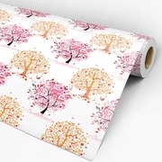 Papel de parede adesivo floral árvores