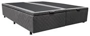 Base Box Baú para Cama Casal Queen 158x198cm Bipartido Liz S05 Suede B