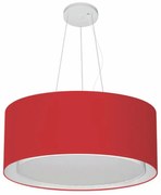 Lustre Pendente Cilíndrico Duplo Md-4124 Cúpula em Tecido 50x25cm Bordo - Bivolt