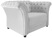 Poltrona Decorativa Chesterfield Sofia Corano Branco - ADJ Decor