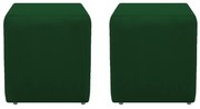 Kit 02 Puffs Decorativos Dado Suede Verde - ADJ Decor