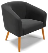 Poltrona Decorativa Pé Palito Castanho Stella Veludo D03 - D'Rossi - Preto