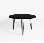 Mesa de Centro Decorativa Sandy Pés Hairpin Legs Preto Tampo Preto