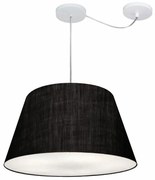 Lustre Pendente Cone Com Desvio Md-4278 Cúpula 30/35x50cm Preto - Bivolt