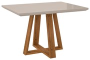 Mesa de Jantar Retangular Brenda 120x90 cm Off White com Base de Madeira Mel - D'Rossi