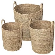 Kit 3 Cestos Jacarta em Fibra Natural Seagrass - 62005 Sun House