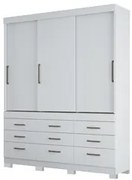 Guarda Roupa Casal 3 Portas 9 Gavetas Click 3.9 Branco - Santos Andirá