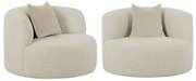 Kit 02 Poltronas Orgânica Maitê Luxo Sala Recepção Decorativa Bouclé