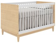 Berço Mini Cama Tomi - Carvalho Malva com Branco