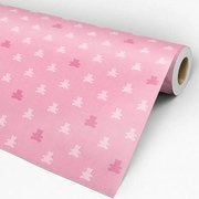 Papel de parede adesivo animal ursinhos rosa