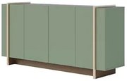 Balcão Aparador Buffet 4 Portas 160cm Barcelona C05 Hortelã/Amêndoa -