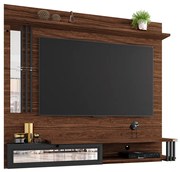 Painel de TV Home Suspenso Pérola 180cm Imbuia/Preto - Vizzato - Preto