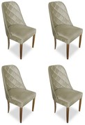 kit com 4 Cadeiras de Jantar Dublin Suede Nude