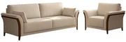 Conjunto Decorativo Poltrona e Sofá 222cm Market Linho Cru G45 - Gran Belo