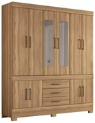 Guarda Roupa Casal 10 Portas 2 Com Espelho Elite 3 Gavetas New Murano