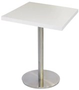 Mesa Bistro Georgia com Tampo Quadrado Branco de 70cm Base Inox - 59680 Sun House