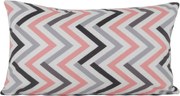 Capa almofada LYON Veludo estampado Chevron rosa  30x50cm