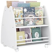 Porta Livros Infantil Abraço De Mãe Com 4 Rodízios - Branco