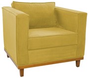 Poltrona Decorativa Europa Suede Amarelo ADJ Decor