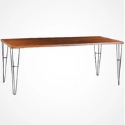 Mesa Sala de Jantar Cozinha Ludiana 220cm Grafite Madeira Maciça Rustic Brown G54 - Gran Belo