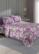 Jogo de Cama 150 Fios Floral Rosa King 4 Peças