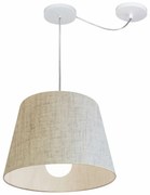 Lustre Pendente Cone Com Desvio Md-4274 Cúpula  30/30x40cm Rustico Bege - Bivolt