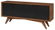 Buffet Querubim 4 Portas Pinhão e Preto - Wood Prime MP 27599