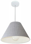 Lustre Pendente Cone Md-4078 Cúpula em Tecido 25/40x15cm Rustico Cinza - Bivolt