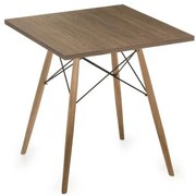 Mesa Eames 60 cm Tampo Quadrado Imbuia Base Madeira Clara - 28715 Sun House