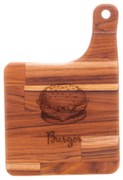 Tábua Madeira Teca Hambúrguer 31x21x2cm 13218 Woodart